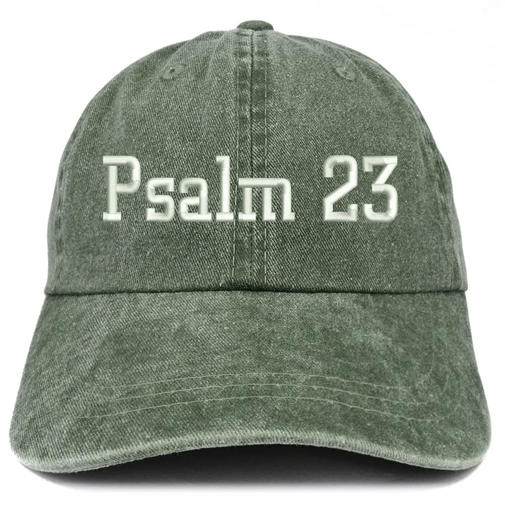 Trendy Apparel Shop Psalm 23 Washed Pigment Dyed Baseball Cap