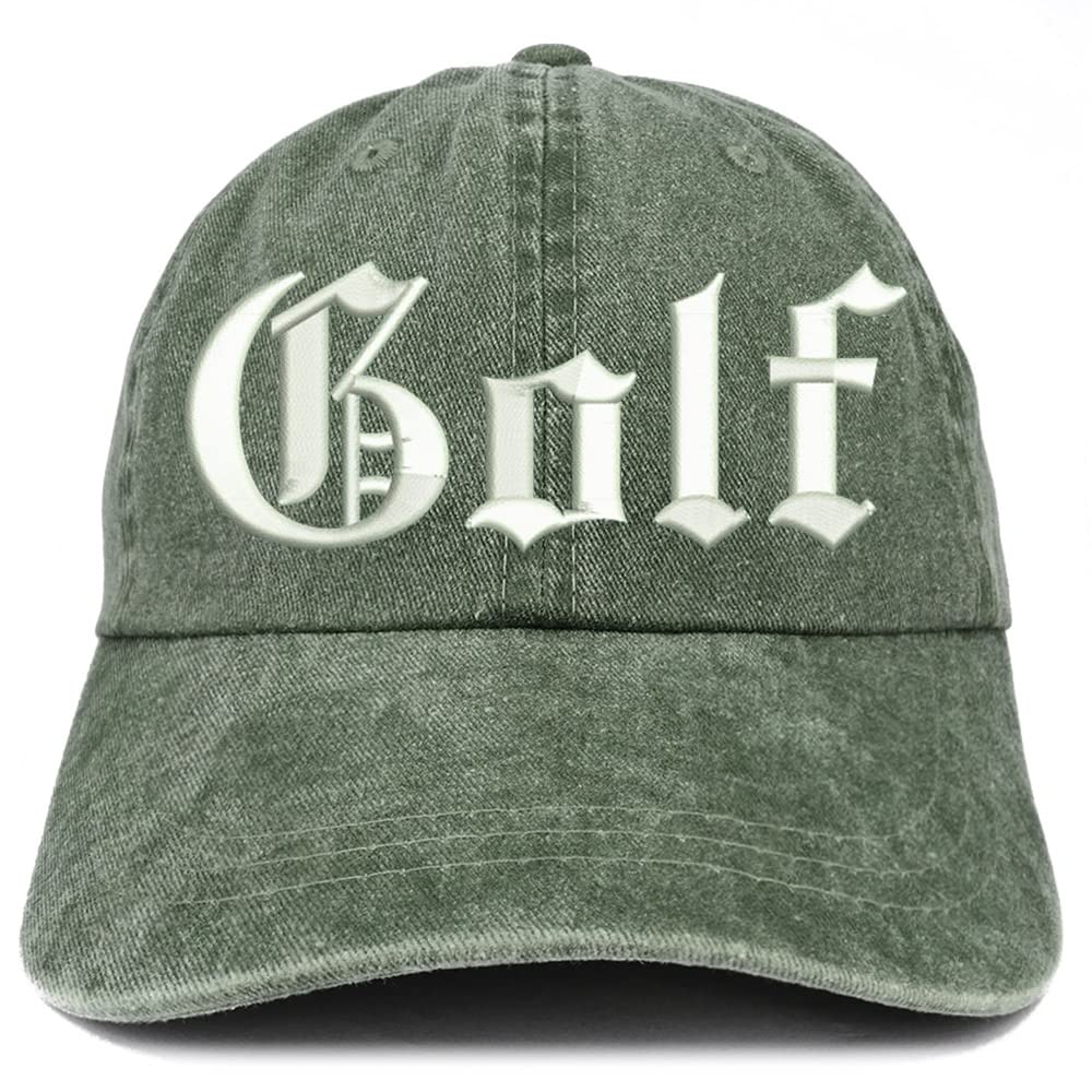 Trendy Apparel Shop Old English Golf Washed Pigment Dyed Baseball Cap