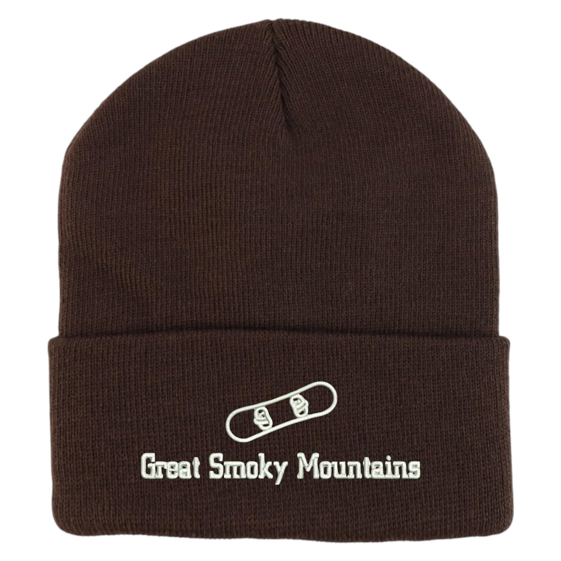 Trendy Apparel Shop Great Smoky Mountains Snowboard Logo Embroidered Long Cuff Beanie