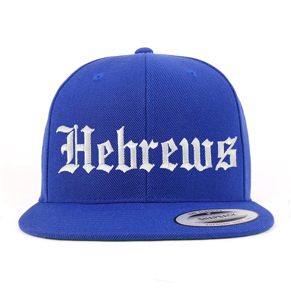 Trendy Apparel Shop Hebrews Old English Embroidered Flatbill Snapback
