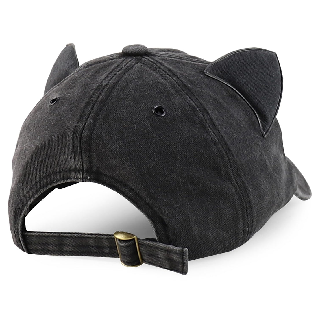Trendy Apparel Shop Washed Cotton Cat Ear Baseball Cap with Sunglasses Holder