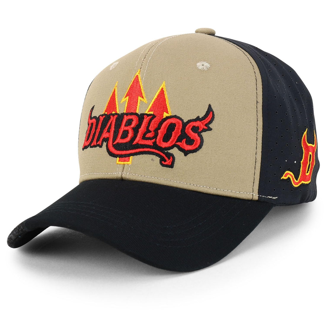 Trendy Apparel Shop Diablos 3D Embroidered Laser Punching Mesh Back Baseball Cap