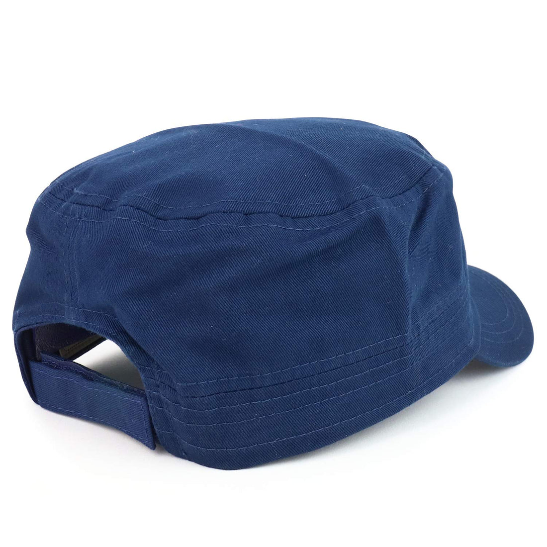 Trendy Apparel Shop Plain Castro Flat Top Style Army Cap with Pocket