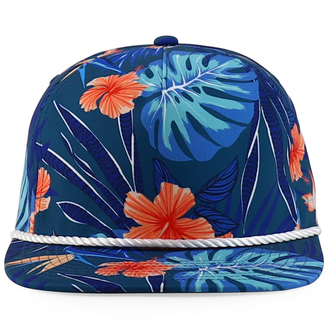 Trendy Apparel Shop Floral Print Unstructured 5 Panel Flatbill Rope Baseball Cap