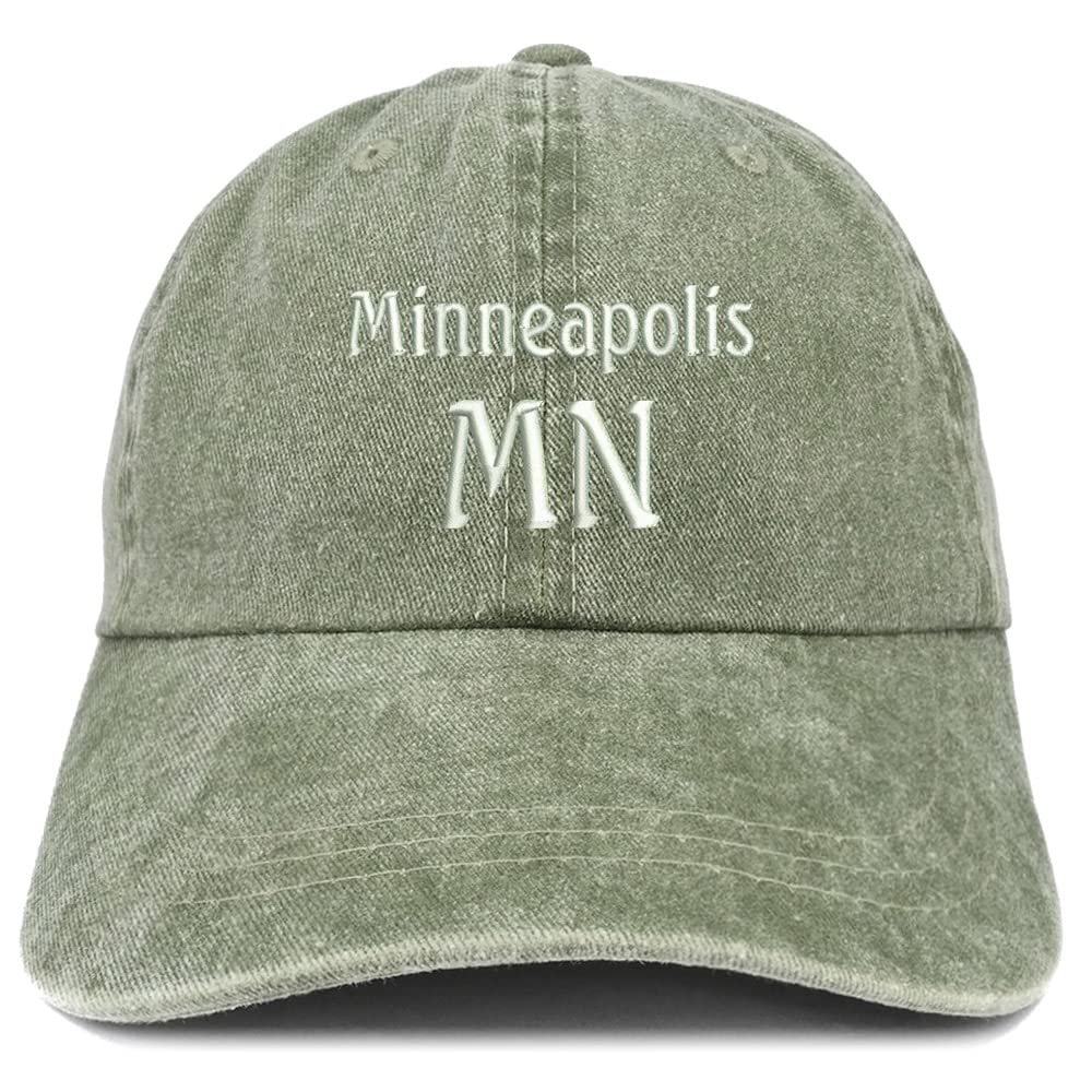 Trendy Apparel Shop Minneapolis MN Embroidered Pigment Dyed Washed Baseball Cap