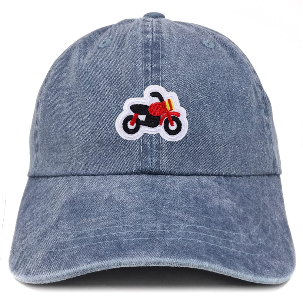Trendy Apparel Shop Motorcycle Patch Pigment Dyed Washed Motorcycle Cap
