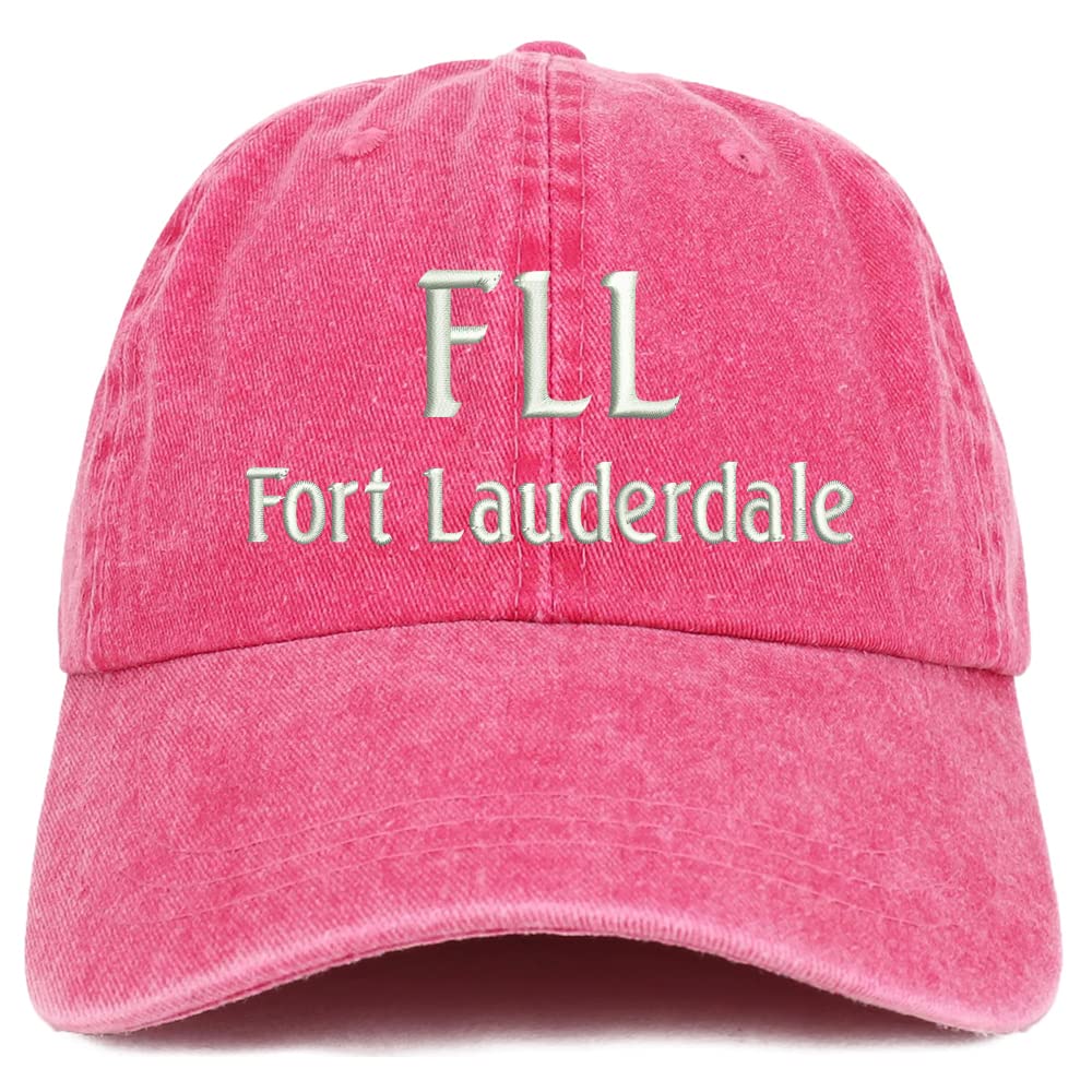 Trendy Apparel Shop FLL Fort Lauderdale Embroidered Pigment Dyed Washed Baseball Cap