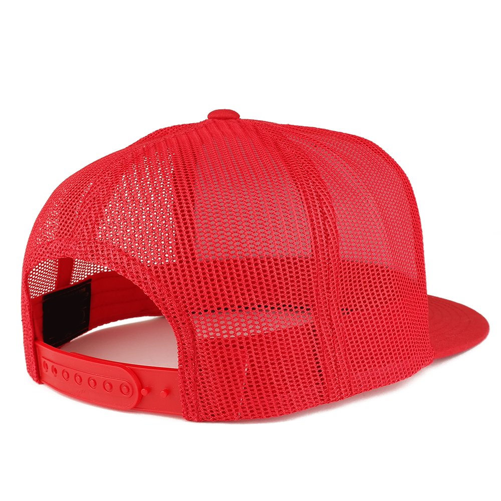 Trendy Apparel Shop Pitch Hit Win Embroidered 5 Panel Flatbill Trucker Mesh Cap