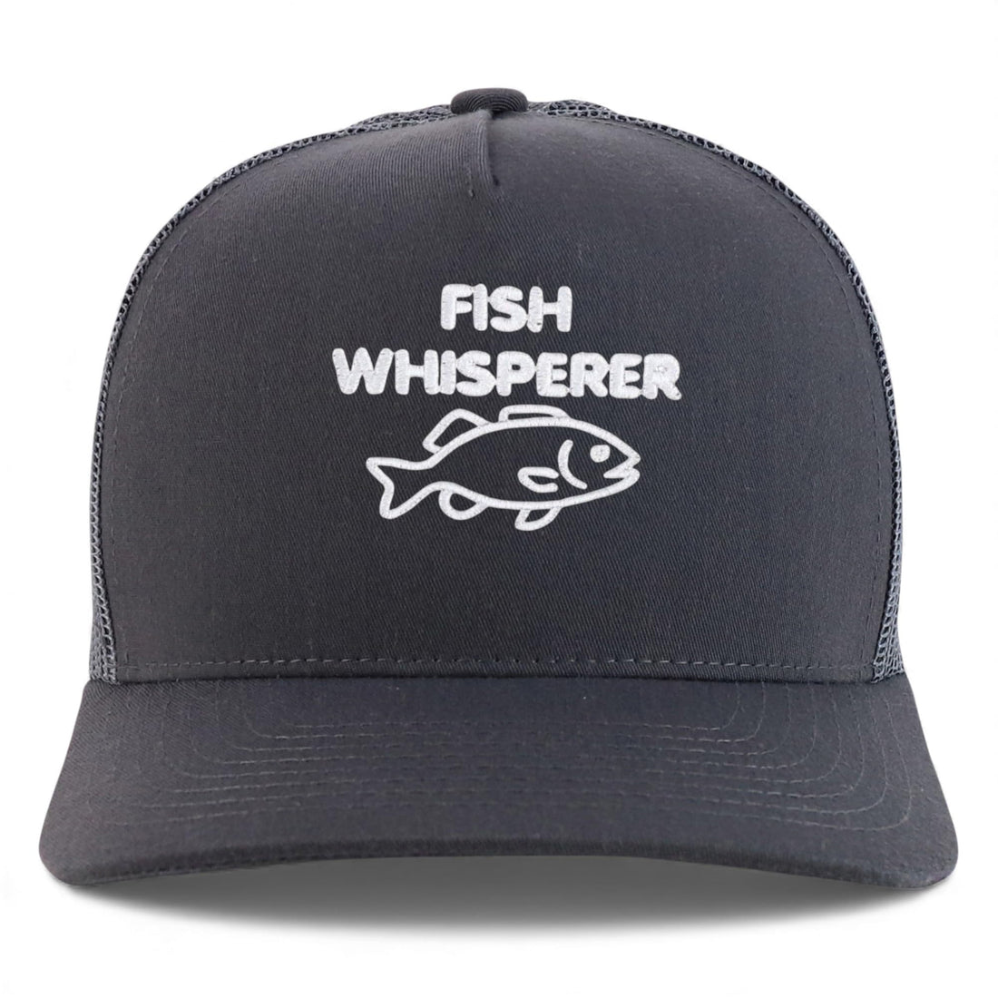 Trendy Apparel Shop Fish Whisperer Embroidered 5 Panel Snapback Trucker Cap