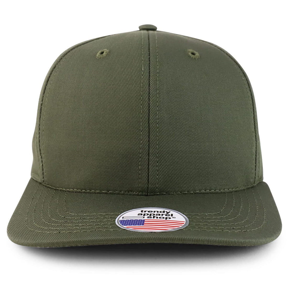 Trendy Apparel Shop Made in USA Structured 6 Panel Flatbill Snapback Cap