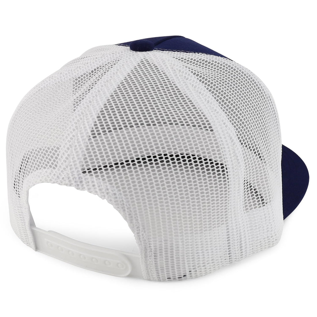 Trendy Apparel Shop Structured High Crown 5 Panel Round Flat Bill Trucker Cap