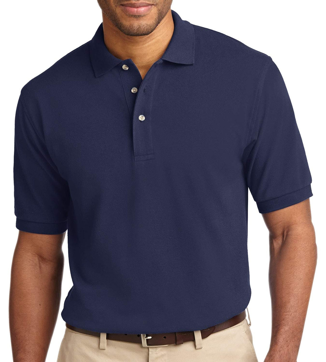 Trendy Apparel Shop Soft Cotton Shrink Resistant Easy Care Heavyweight Durable Men's Polo Big and Tall Shirt