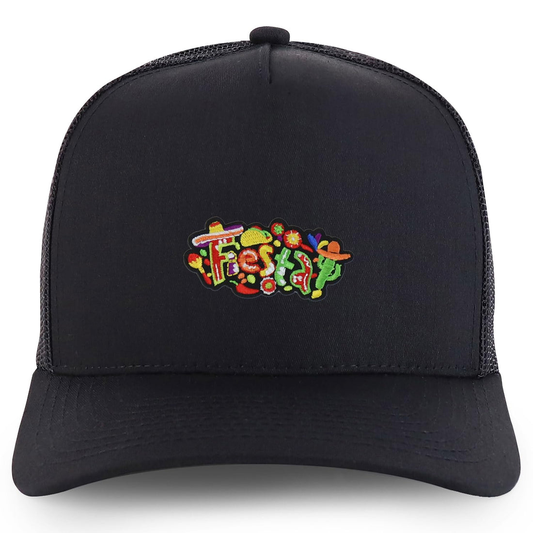 Trendy Apparel Shop Mexican Fiesta Party Embroidered Patch Trucker Cap