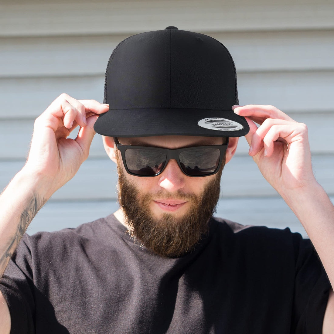 Trendy Apparel Shop Flexfit Oversize XXL Structured Blank 6 Panel Retro Trucker Mesh Cap