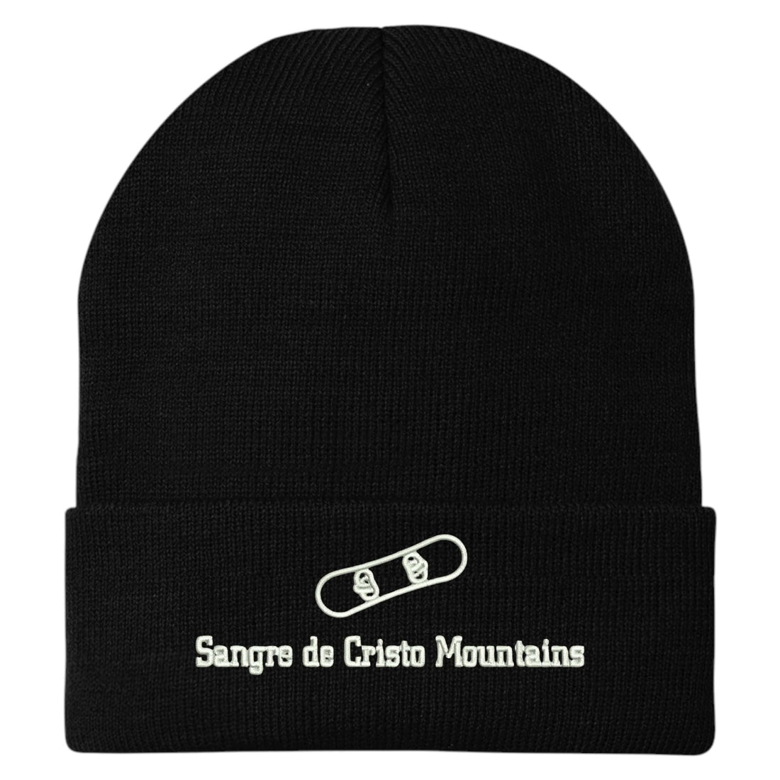 Trendy Apparel Shop Sangre de Cristo Mountains Snowboard Logo Embroidered Long Cuff Beanie