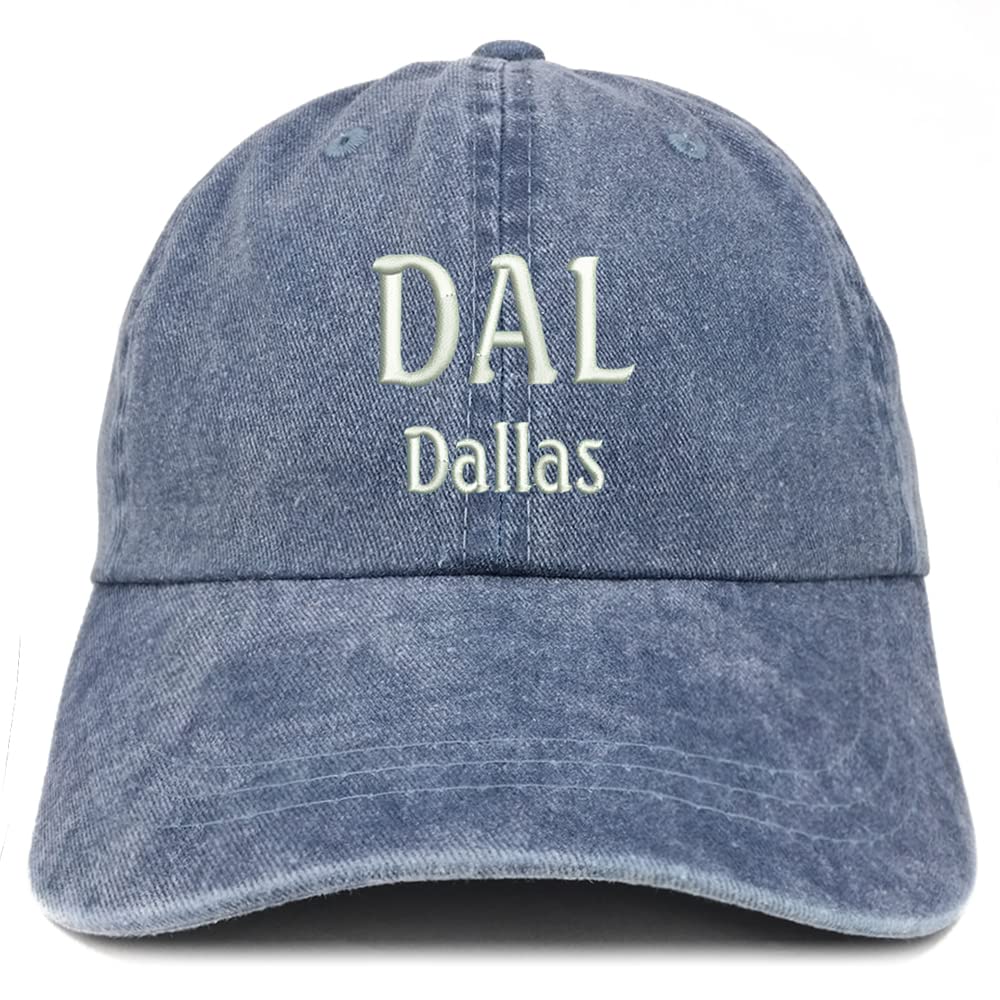 Trendy Apparel Shop DAL Dallas Embroidered Pigment Dyed Washed Baseball Cap