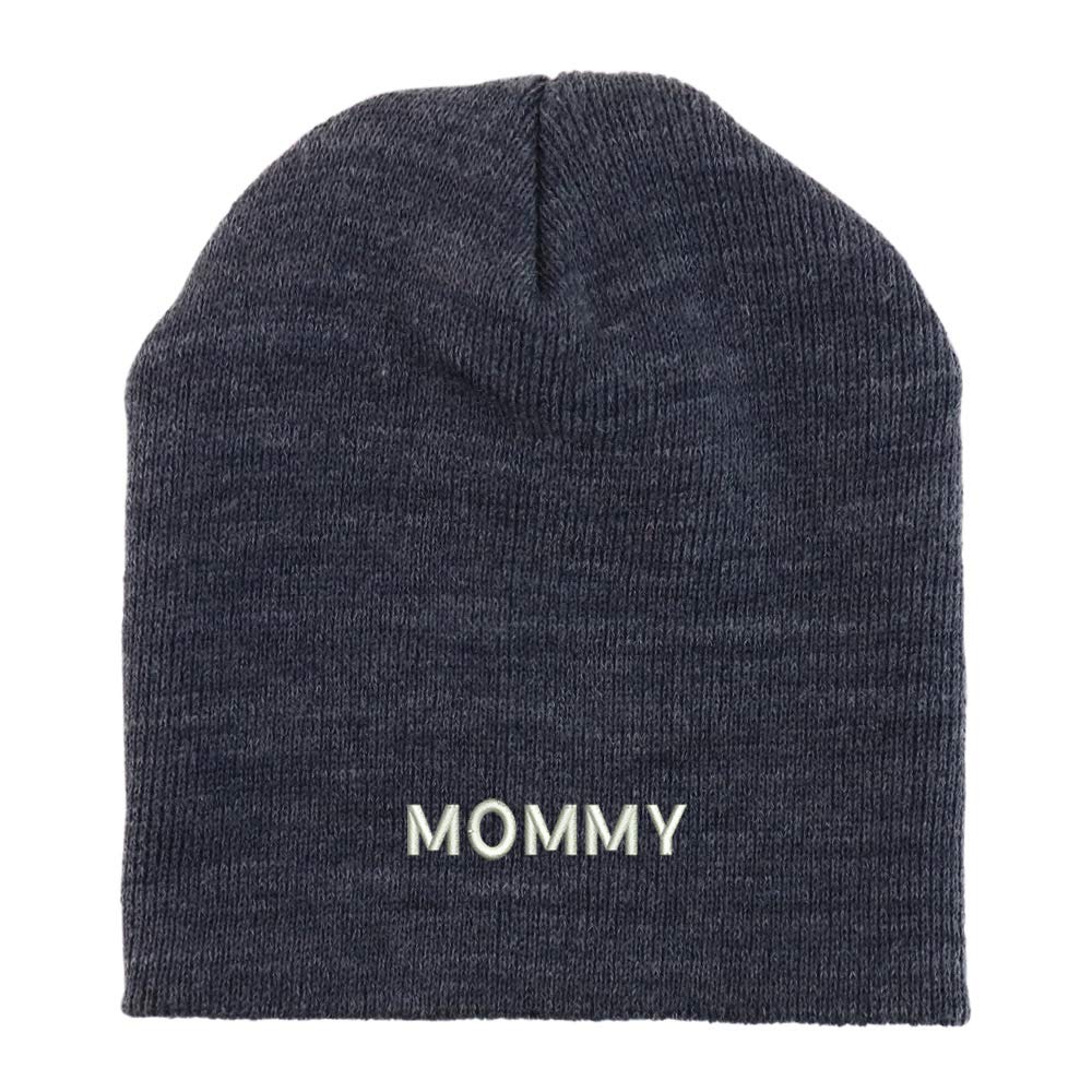 Trendy Apparel Shop Mommy Embroidered Made in USA Short Acrylic Knit Winter Beanie Hat