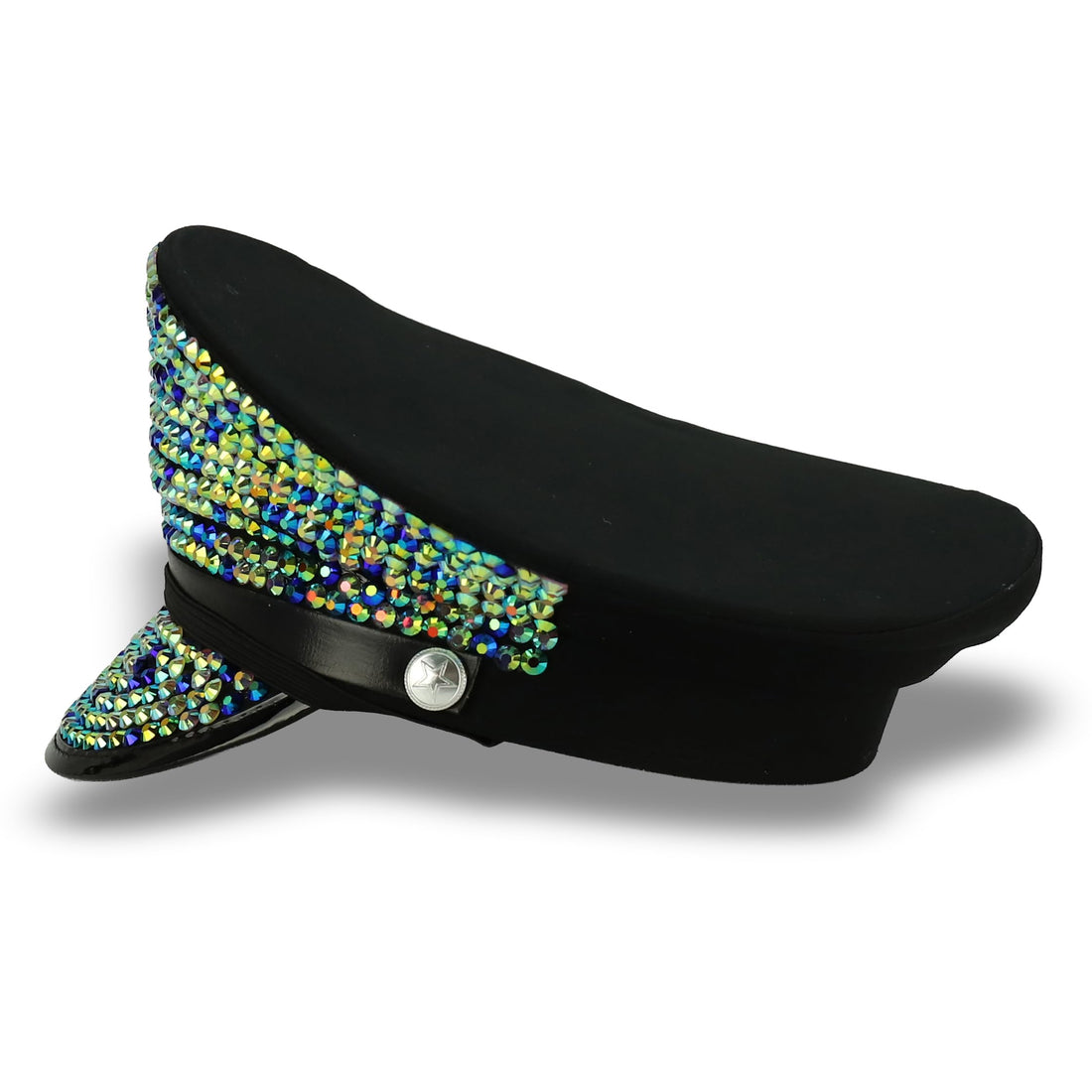 Trendy Apparel Shop Festival Party Sparkly Sequin Rhinestone Captain Hat