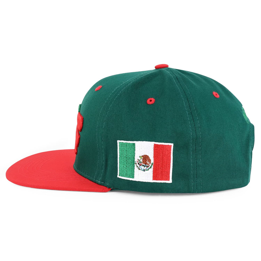 Hecho En Mexico Eagle 3D Embroidered Flat Bill Snapback Cap