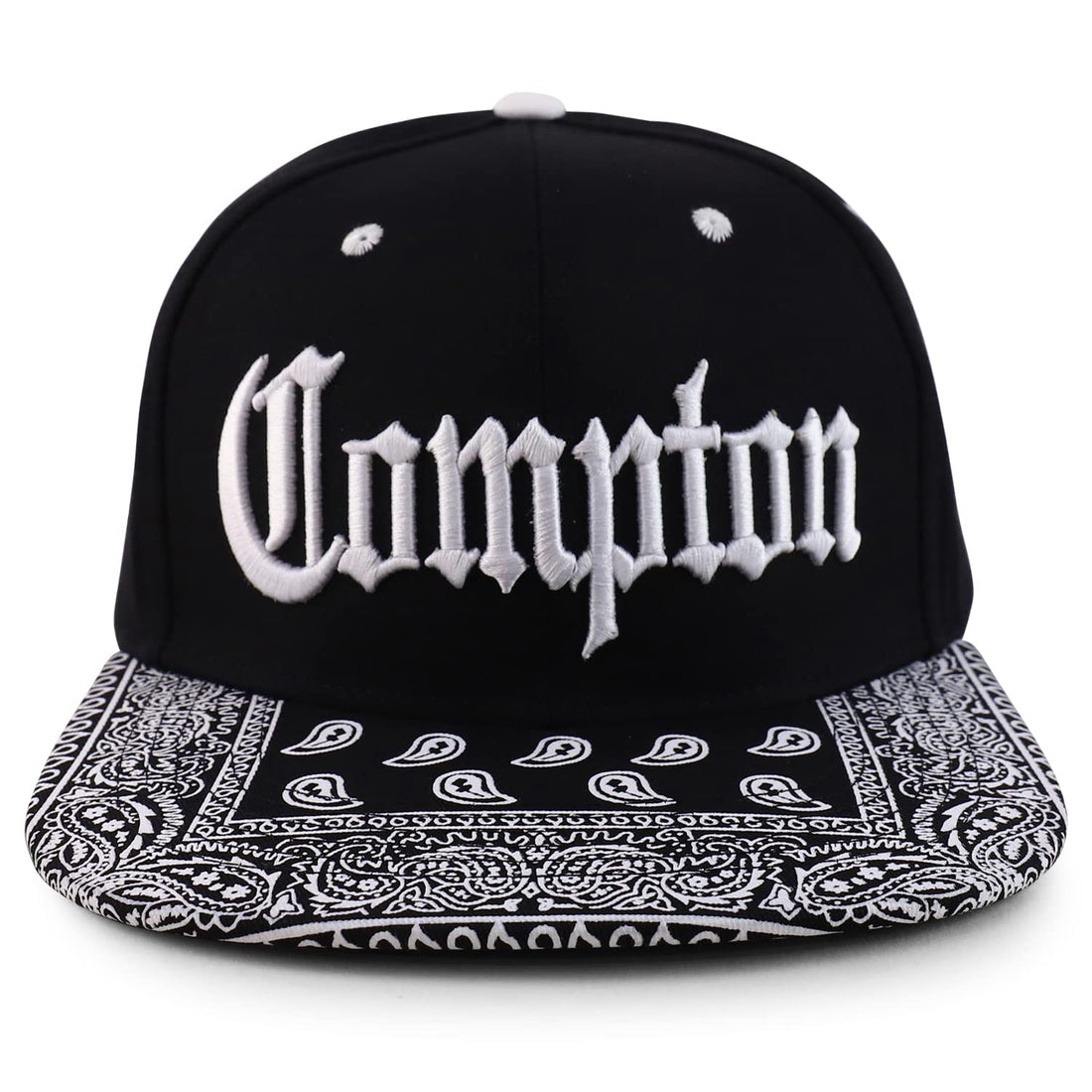 Trendy Apparel Shop Oversize XXL Old English Compton Embroidered Flatbill Snapback Baseball Cap