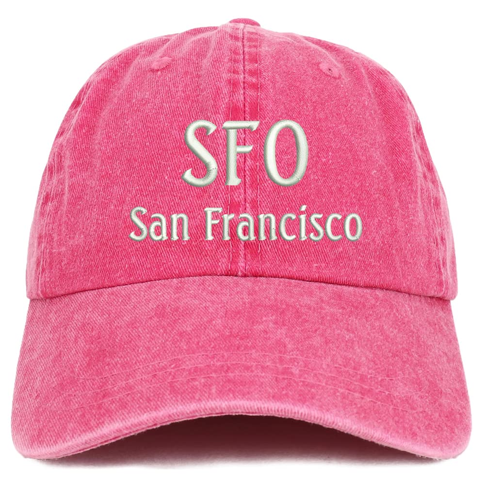 Trendy Apparel Shop SFO San Francisco Embroidered Pigment Dyed Washed Baseball Cap