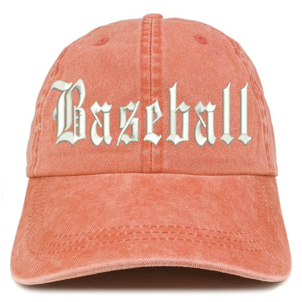 Trendy Apparel Shop Old English Baseball Washed Pigment Dyed Baseball Cap