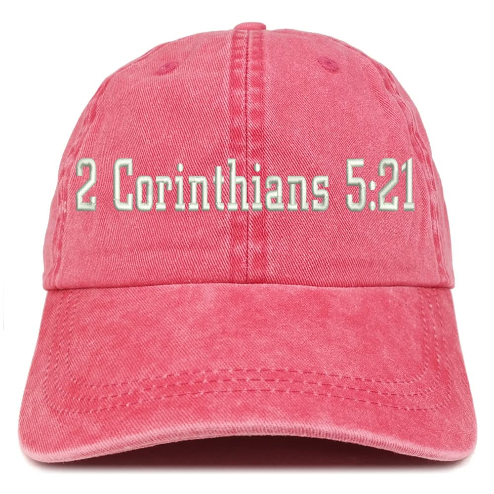 Trendy Apparel Shop 2 Corinthians 5:21 Washed Pigment Dyed Baseball Cap