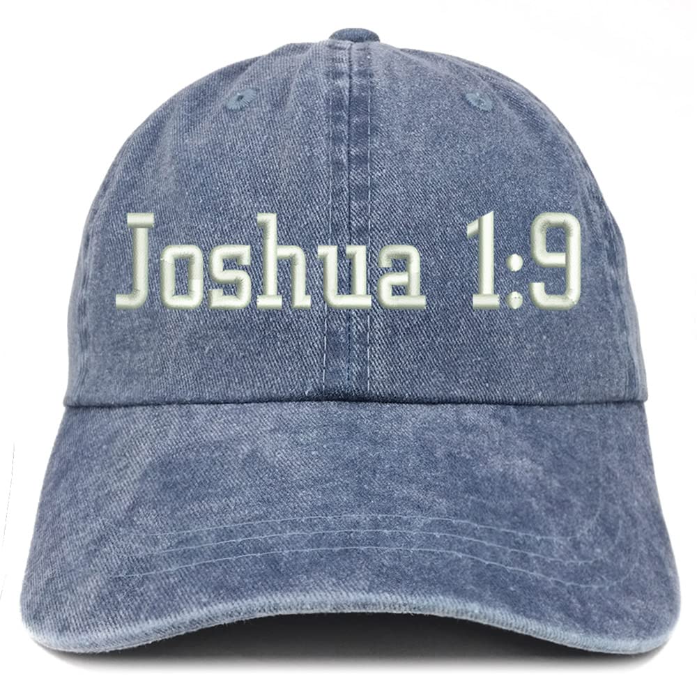 Trendy Apparel Shop Joshua 1:9 Washed Pigment Dyed Baseball Cap