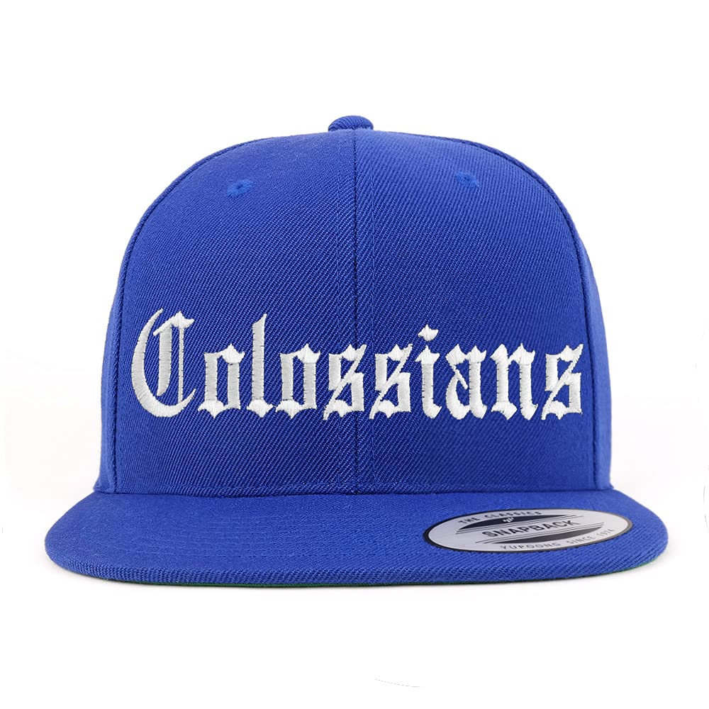 Trendy Apparel Shop Colossians Old English Embroidered Flatbill Snapback