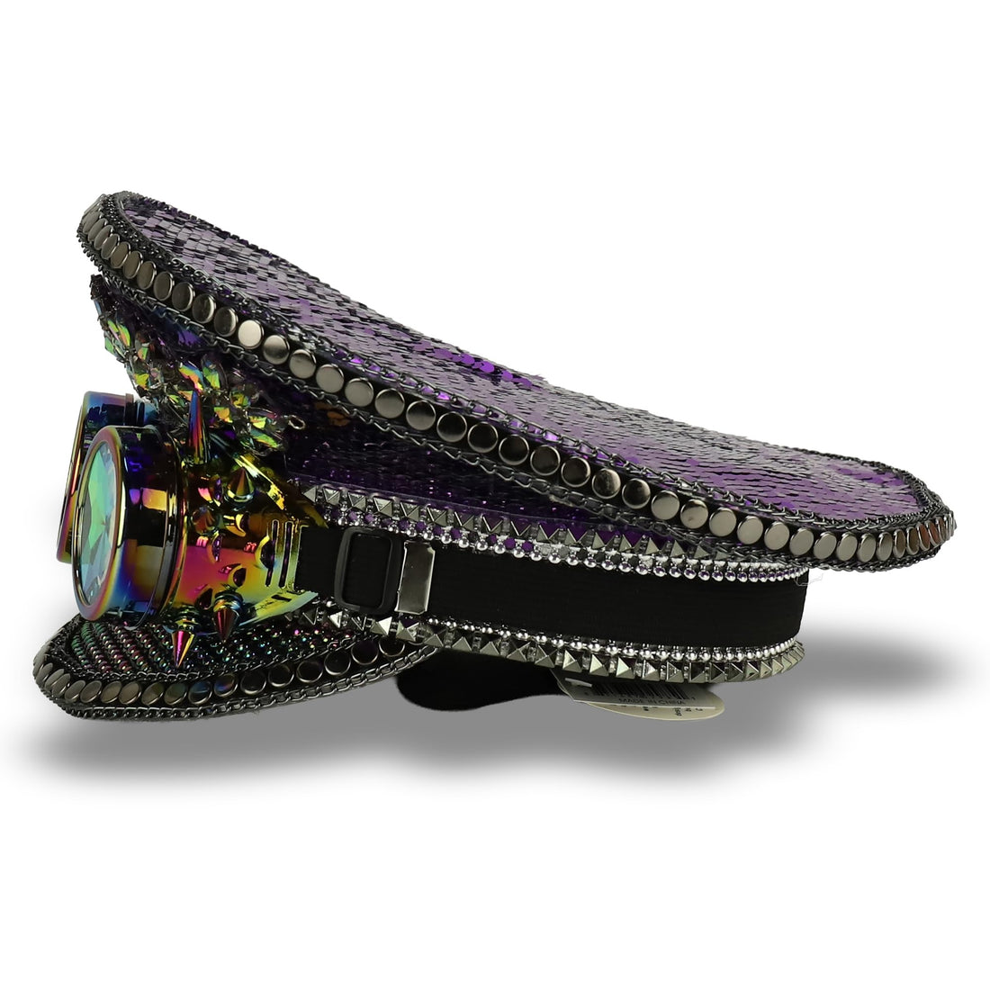 Trendy Apparel Shop Festival Party Sparkly Sequin Rhinestone Captain Hat