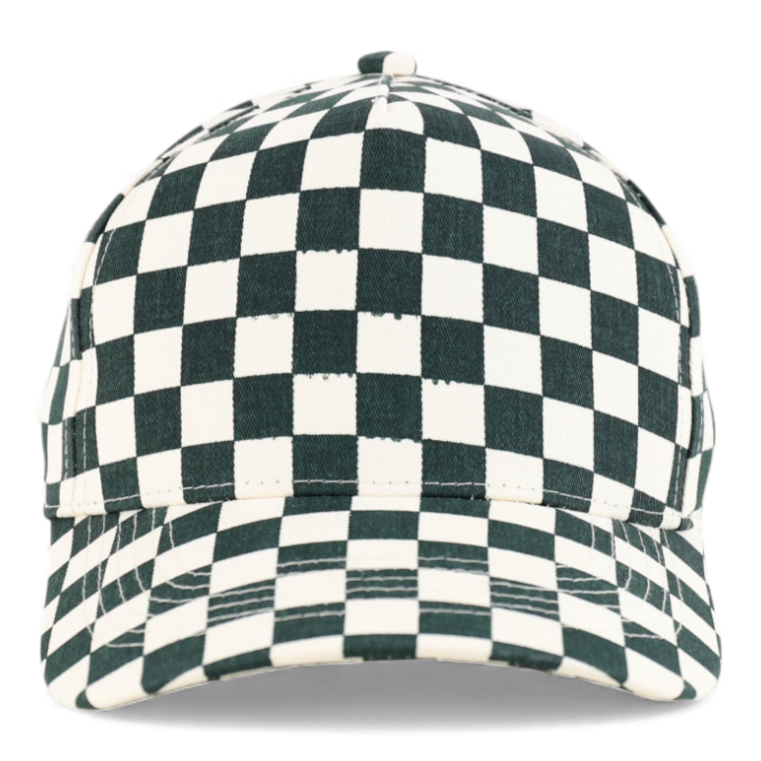 Trendy Apparel Shop Structured 5 Panel Checkered Print Baseball Cap