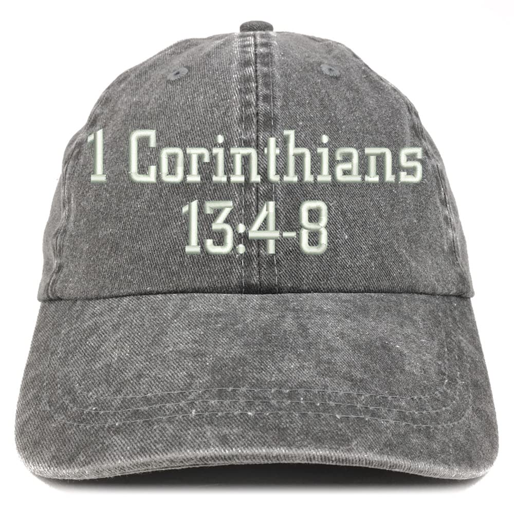 Trendy Apparel Shop 1 Corinthians 13:4-8 Washed Pigment Dyed Baseball Cap