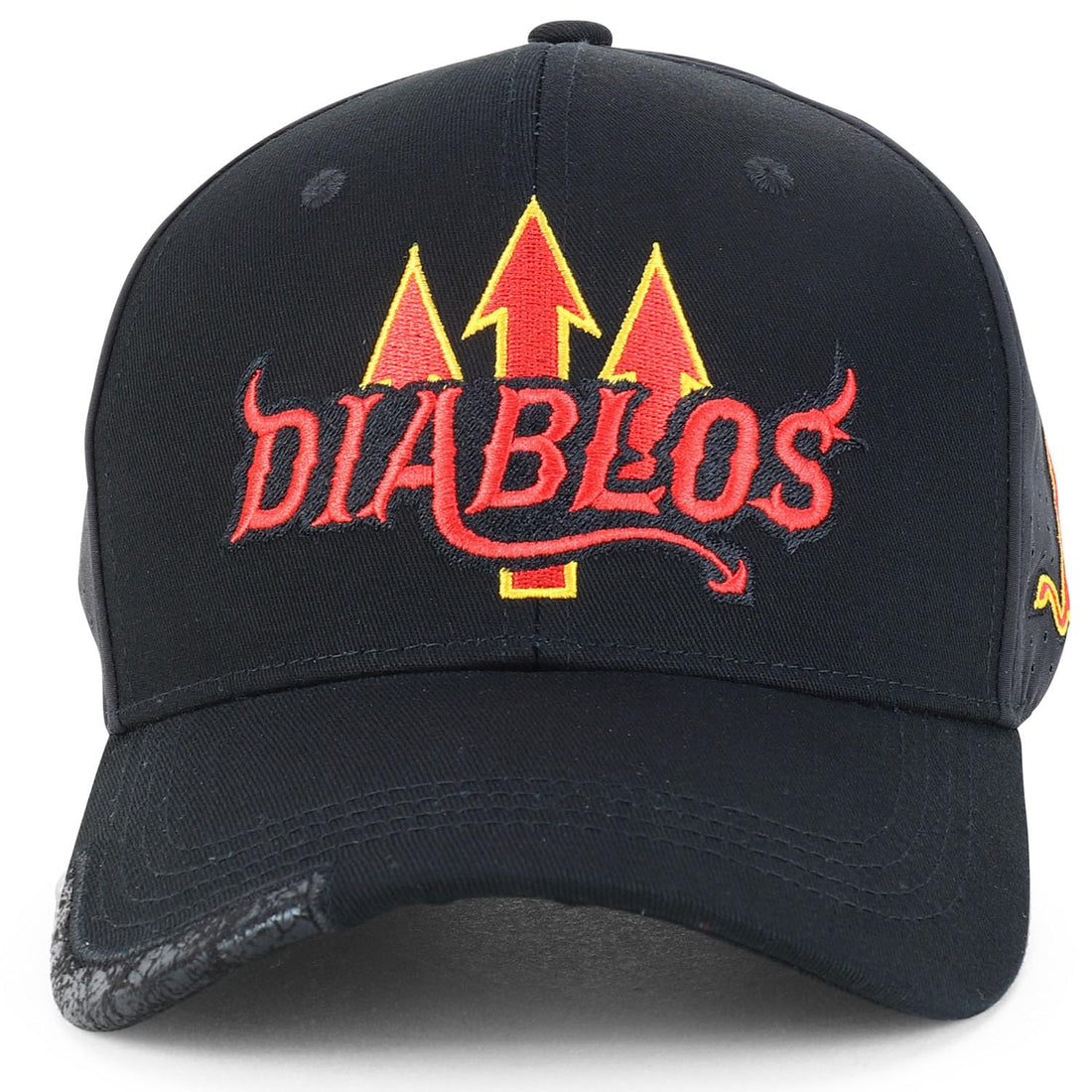 Trendy Apparel Shop Diablos 3D Embroidered Laser Punching Mesh Back Baseball Cap