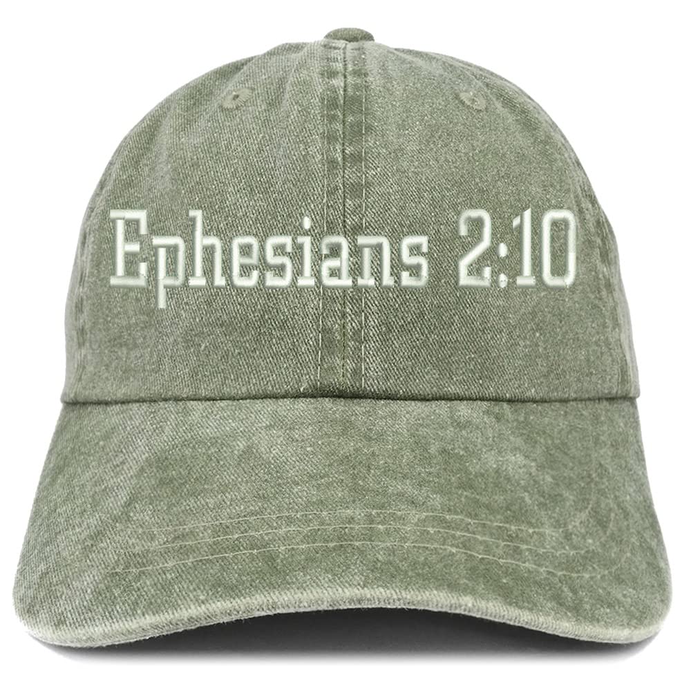 Trendy Apparel Shop Ephesians 2:10 Washed Pigment Dyed Baseball Cap