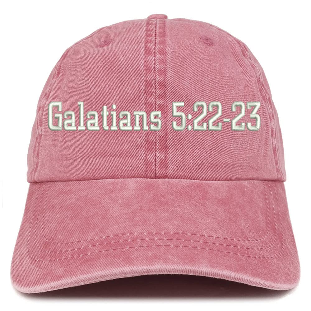 Trendy Apparel Shop Galatians 5:22-23 Washed Pigment Dyed Baseball Cap