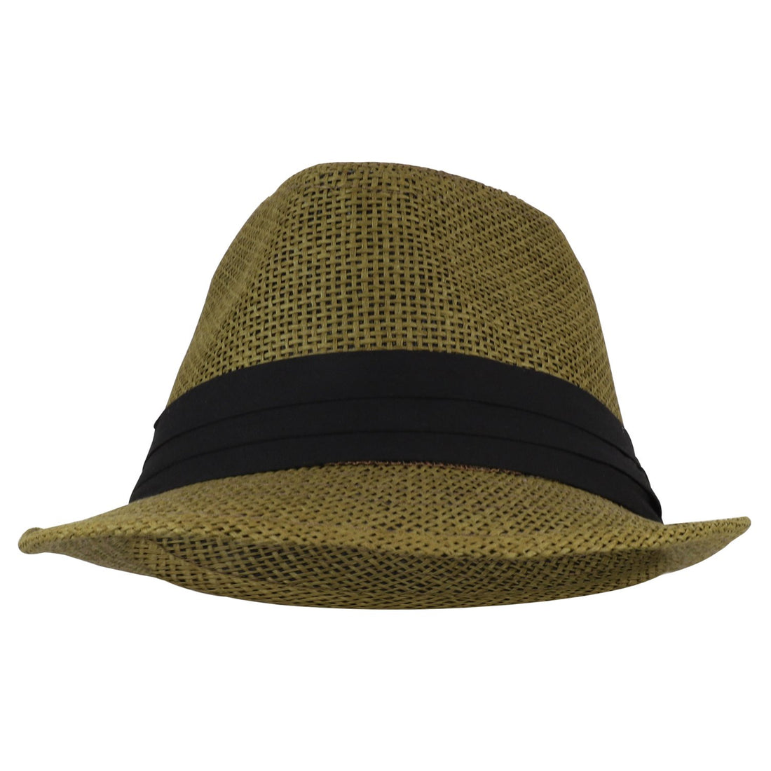Trendy Apparel Shop Kid's Lightweight Straw Fedora Hat with Hat Band