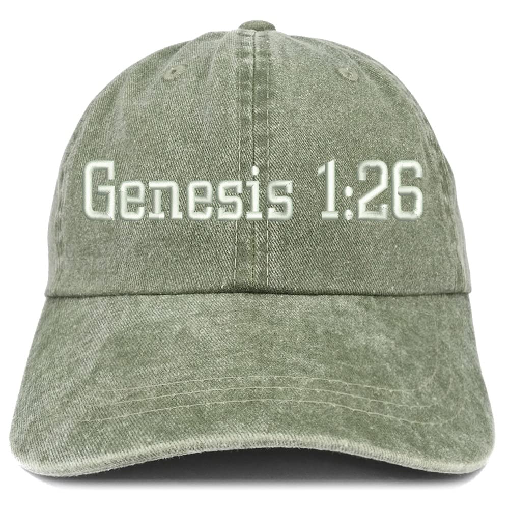 Trendy Apparel Shop Genesis 1:26 Washed Pigment Dyed Baseball Cap