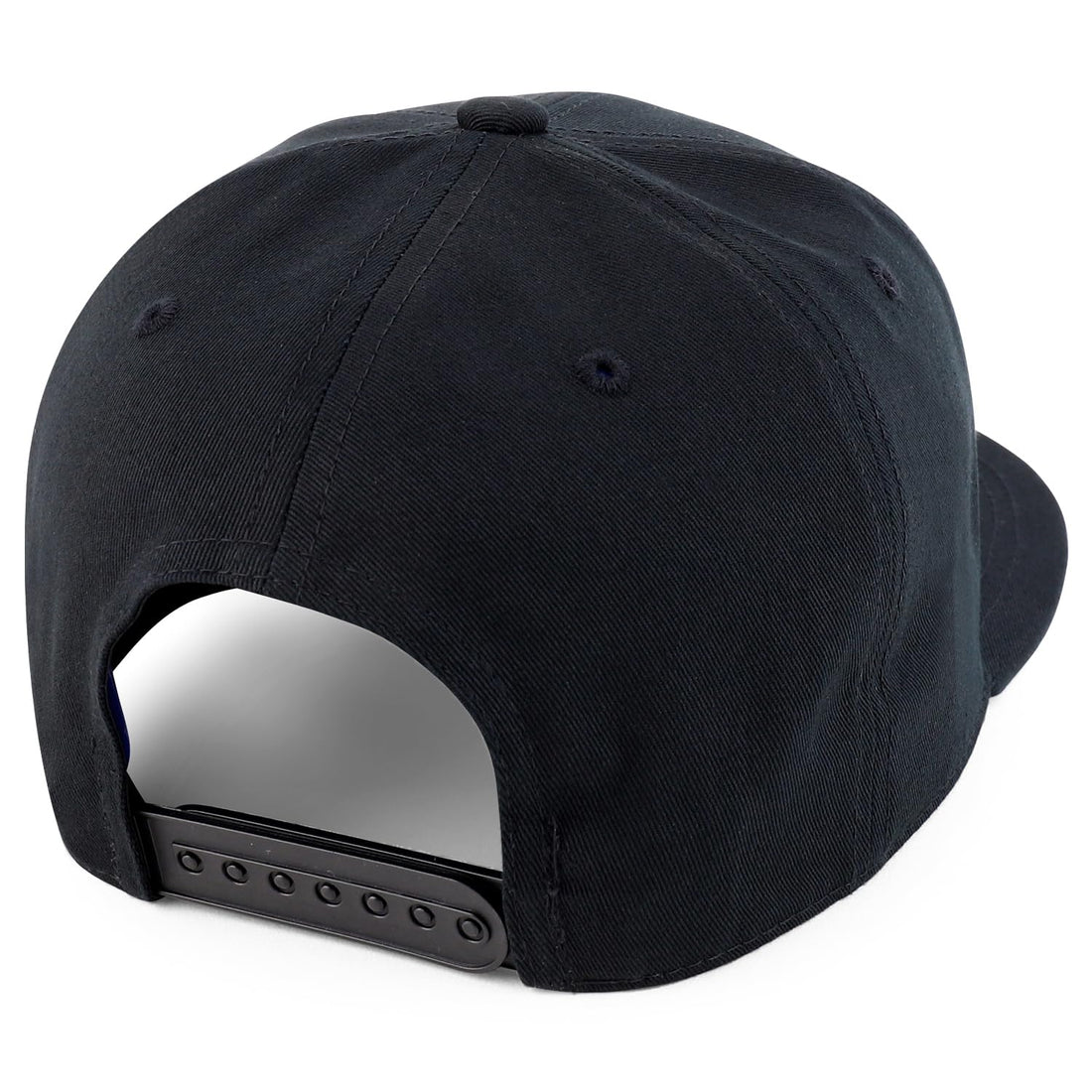 Trendy Apparel Shop 100% Cotton Plain Structured 6 Panels Flatbill Snapback Baseball Cap