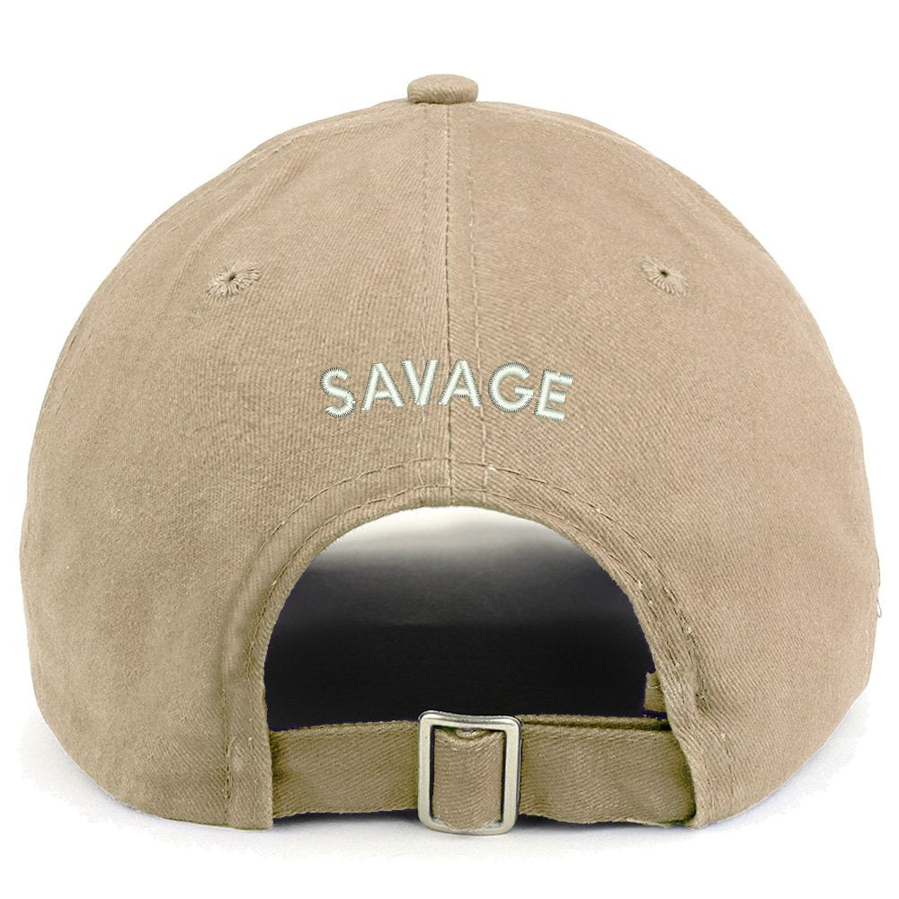 Trendy Apparel Shop Savage (Back) Embroidered 100% Cotton Dad Hat