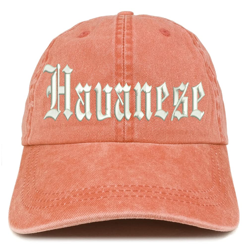 Trendy Apparel Shop Old English Havanese Washed Pigment Dyed Baseball Cap