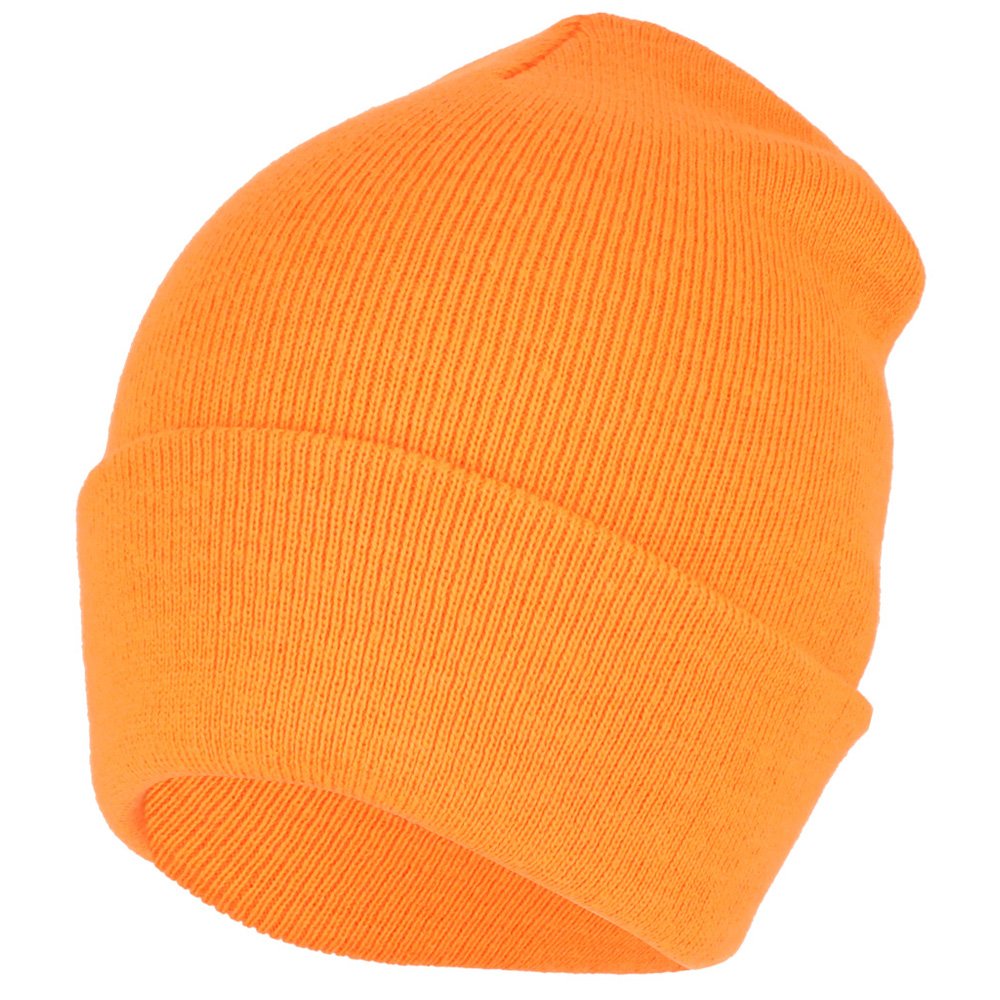 Trendy Apparel Shop Plain Long Cuff Winter Acrylic Beanie Cap