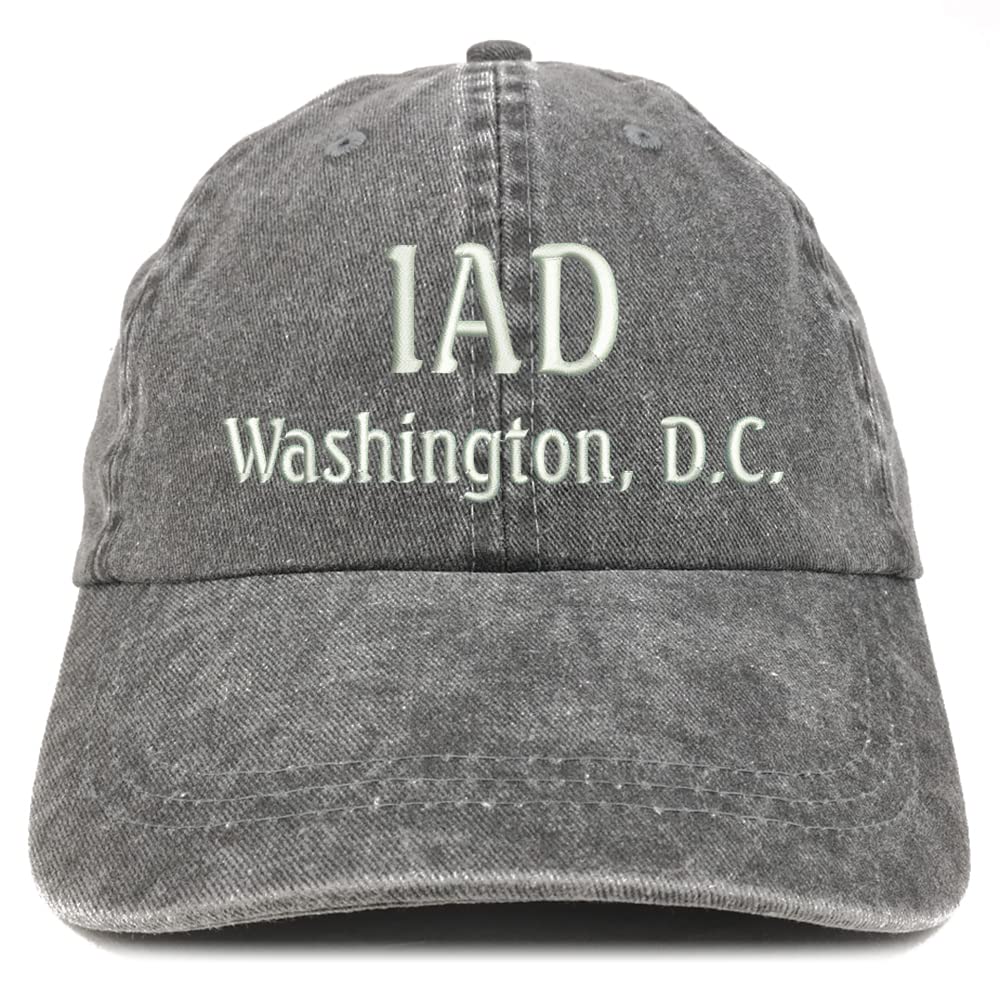 Trendy Apparel Shop IAD Washington DC Embroidered Pigment Dyed Washed Baseball Cap