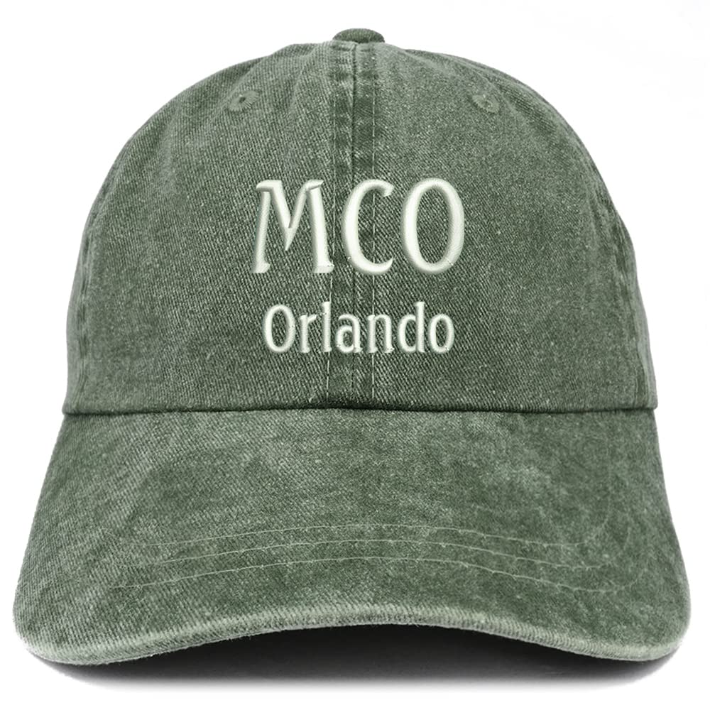 Trendy Apparel Shop MCO Orlando Embroidered Pigment Dyed Washed Baseball Cap