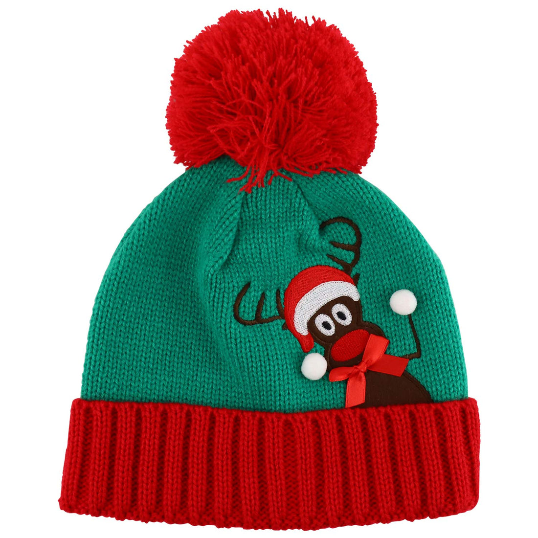 Trendy Apparel Shop Happy Holidays Christmas Theme Winter Xmas Pom Beanies