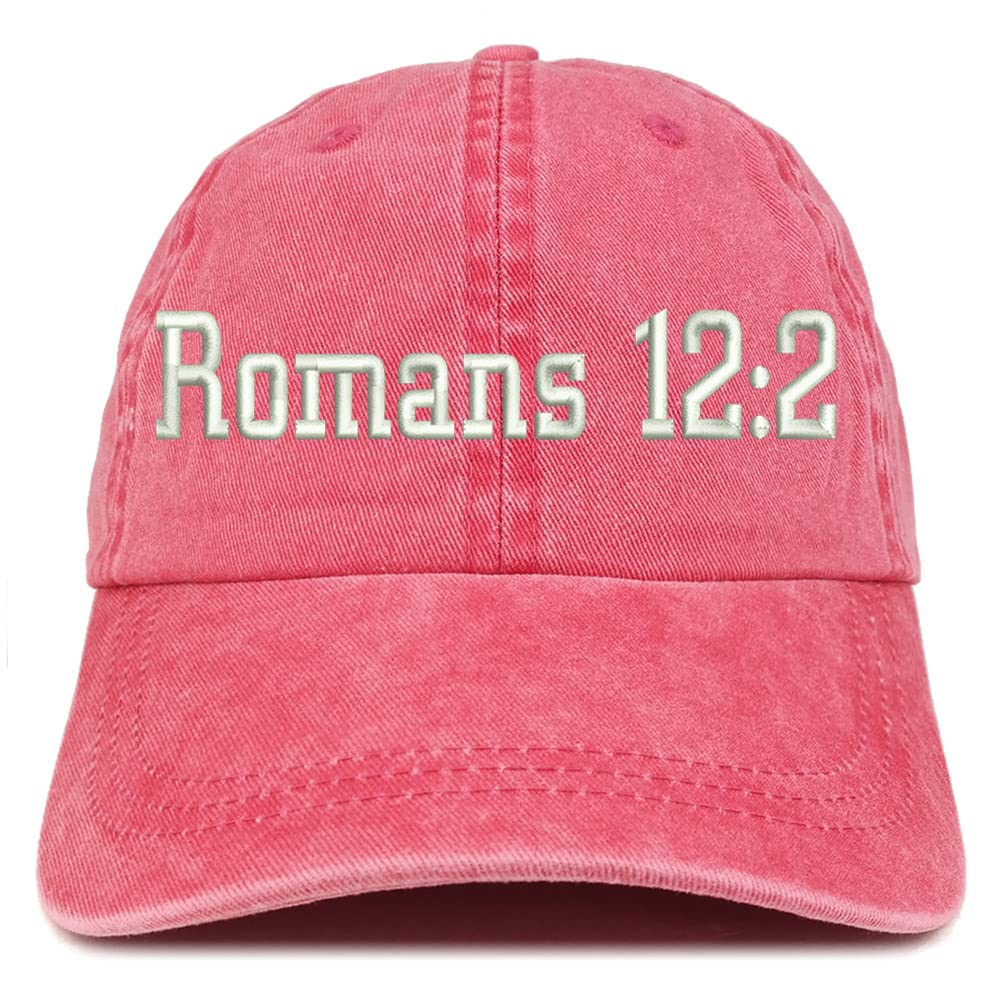 Trendy Apparel Shop Romans 12:2 Washed Pigment Dyed Baseball Cap