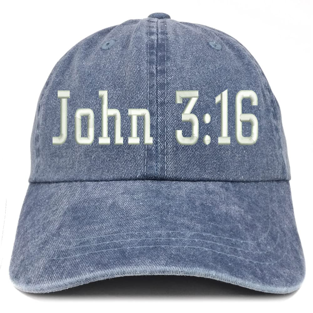 Trendy Apparel Shop John 3:16 Washed Pigment Dyed Baseball Cap