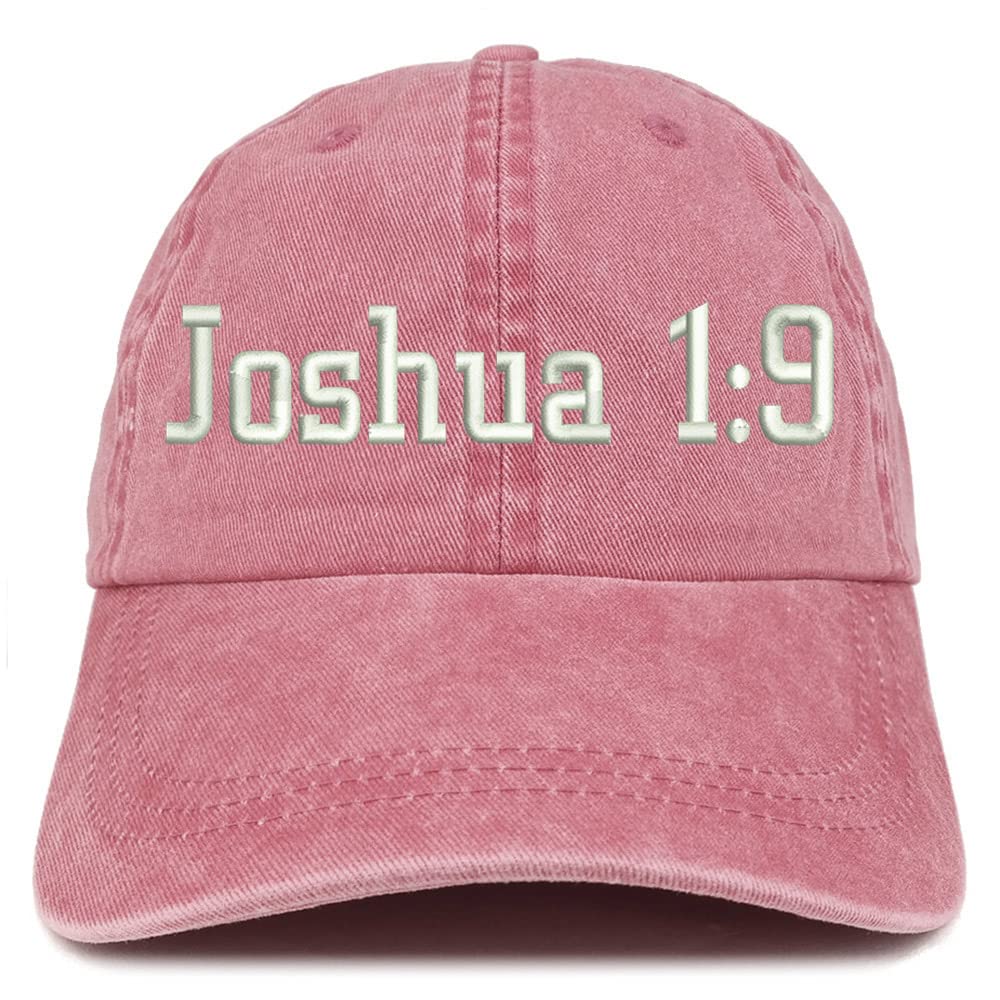 Trendy Apparel Shop Joshua 1:9 Washed Pigment Dyed Baseball Cap