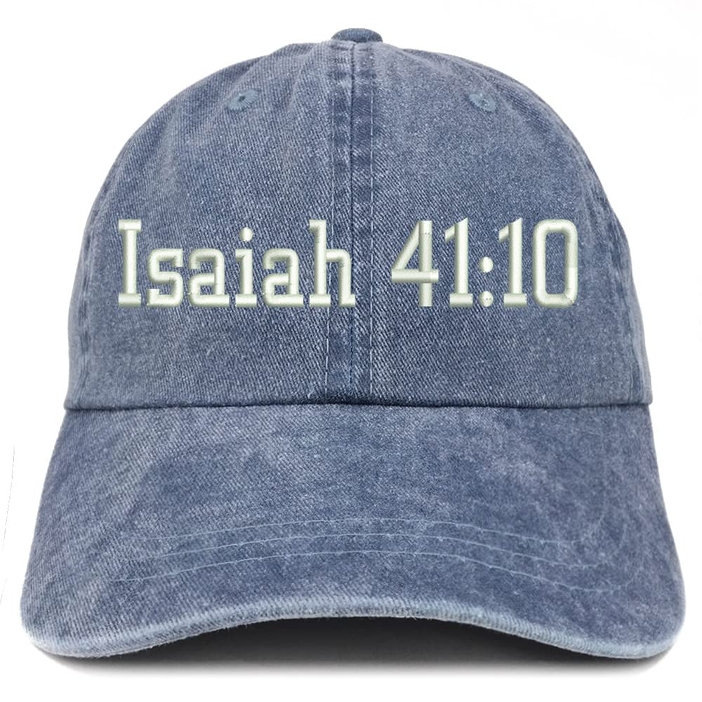 Trendy Apparel Shop Isaiah 41:10 Washed Pigment Dyed Baseball Cap