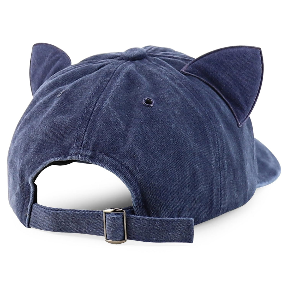 Trendy Apparel Shop Washed Cotton Cat Ear Baseball Cap with Sunglasses Holder