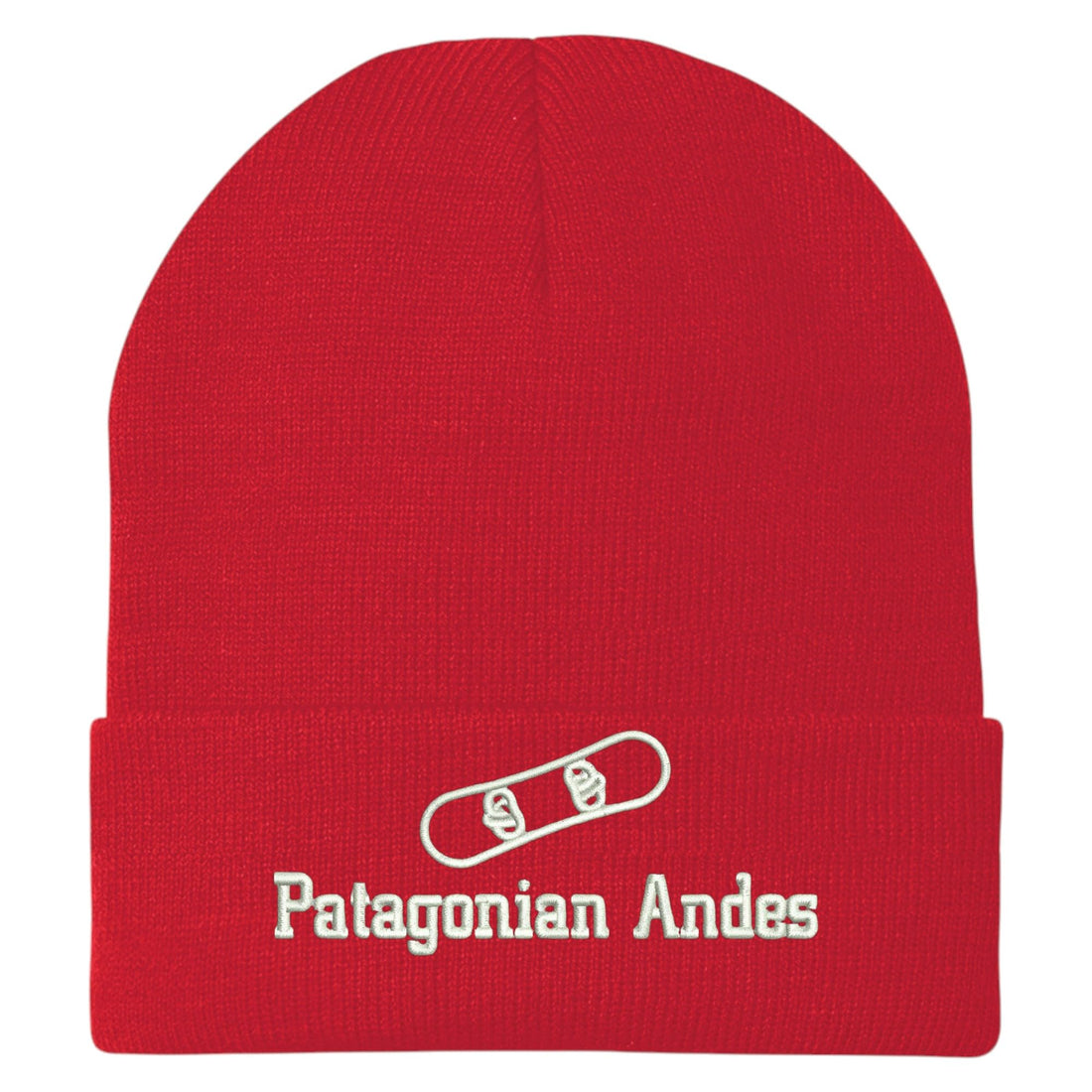 Trendy Apparel Shop Patagonian Andes Snowboard Logo Embroidered Long Cuff Beanie